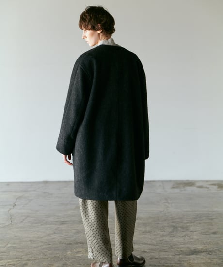 DA-0363　シャギーコクーンコート　TOPCHARCOAL