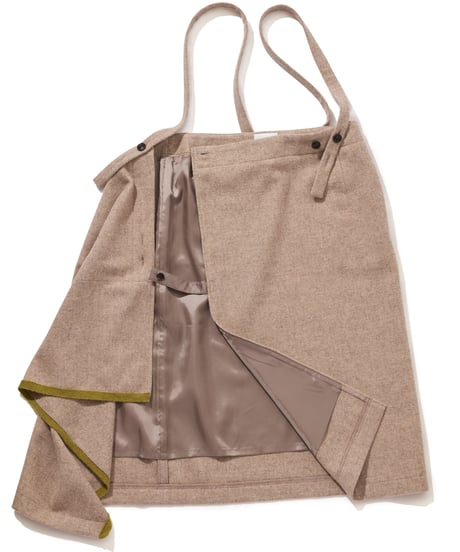 DB-0163　サスペンダーラップスカート　  BROWN CHECK