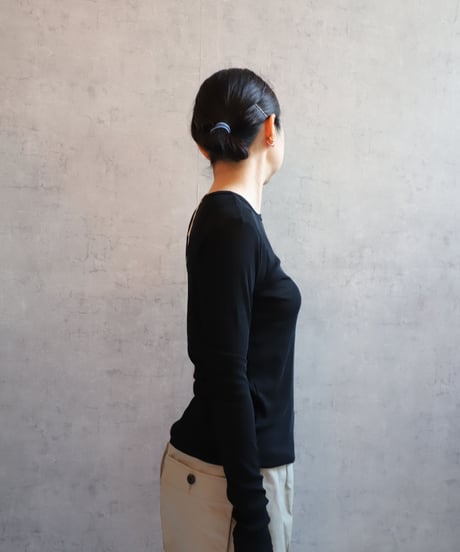 ROBE de PEAU  R189　クルーネックプルオーバー　BLACK