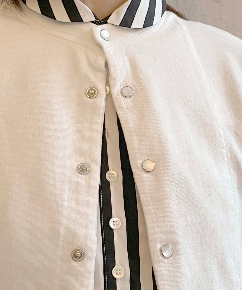 Hands of creation 1610802 USA×裏毛スナップジャケット ホワイト(