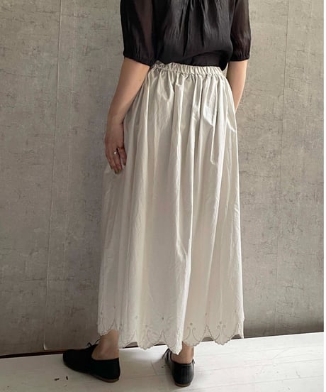 【新品】ガーゼGauze#ギンガムギャザースカート Gauze#｜コットン ギンガム スイッチング ギャザー ブラウス