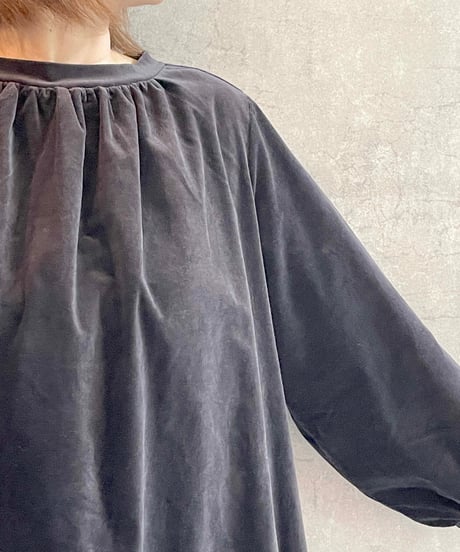 FABRIQUE en planète terre 　252−066 ベルベットワンピース　black