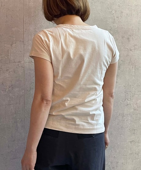FABRIQUE en planète terre 　251-005 ベーシッククルーネックTEE　アイスグリーン/ エクリュ