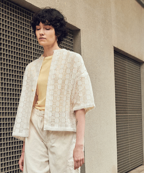 DS-0161　メッシュレースシャツ　IVORY