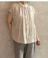 MANON SH-223 ギャザーLINENブラウス　ベージュ