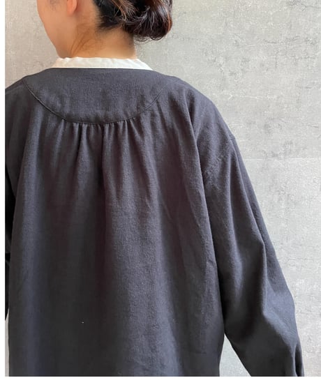 MANON MNN-SH-272  ピンタックリボンブラウス　BLACK