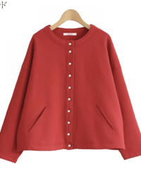 made in Japan   FABRIQUE en planète terre  262-104  oversize snap cardigan　RED
