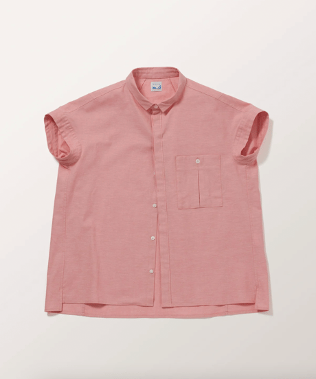 TS-0261 フレンチスリーブシャツ  OffWhite / CorlalRed