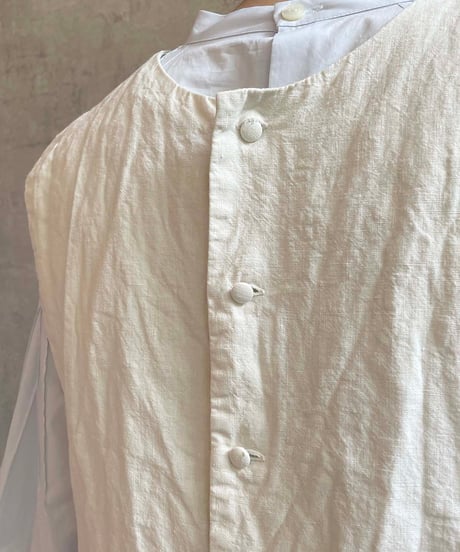ROBE de PEAU  R232 コットンリネン２WAY ジレ　GREY(グレーベージュ）