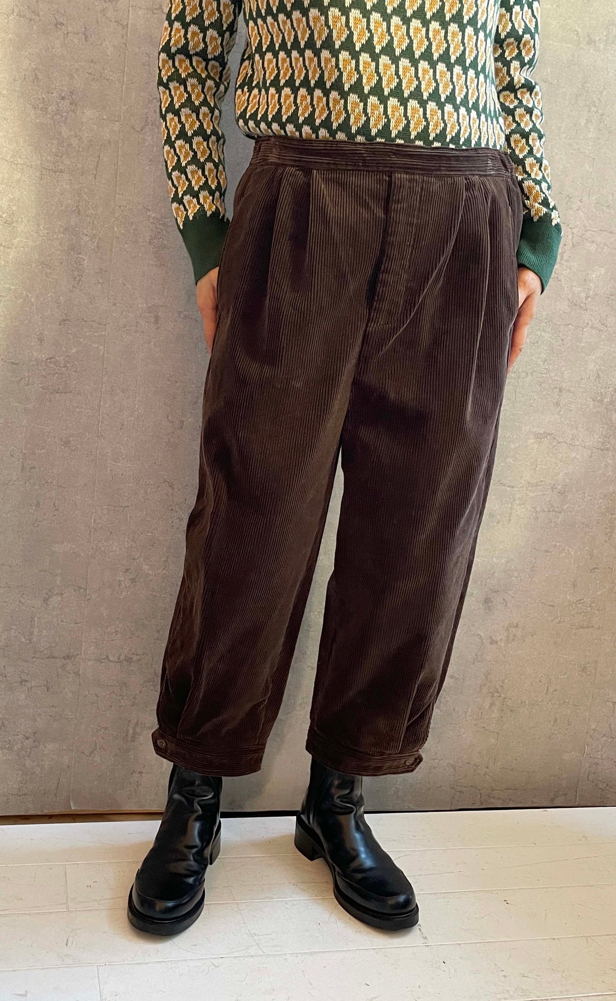 ROBE de PEAU R201 CORDUROY BUTTON PANTS 定価26400円 R201 サイズF パンツ ブラウン レディース ローブデポー【中古】4-1216T△ ROBE de PEAU R201 コーデﾕロイボタンパンツ ブラウン | Le8ème ル