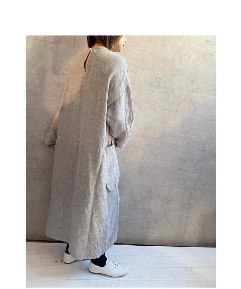 LABORATORY LA452 リネンバーズアイビッグポケットアーバンワンピース