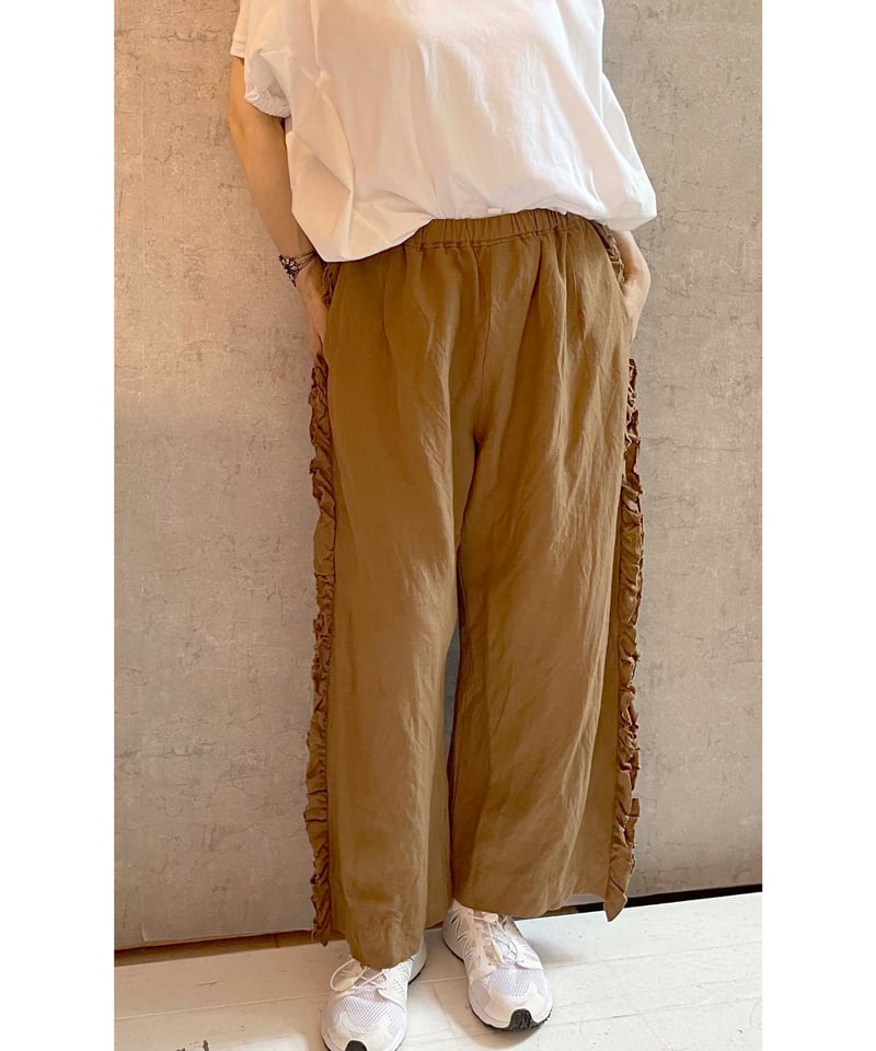 Gauze# G1106 リネンヴィスコースヴィヴィアンパンツ CAMEL | Le8ème