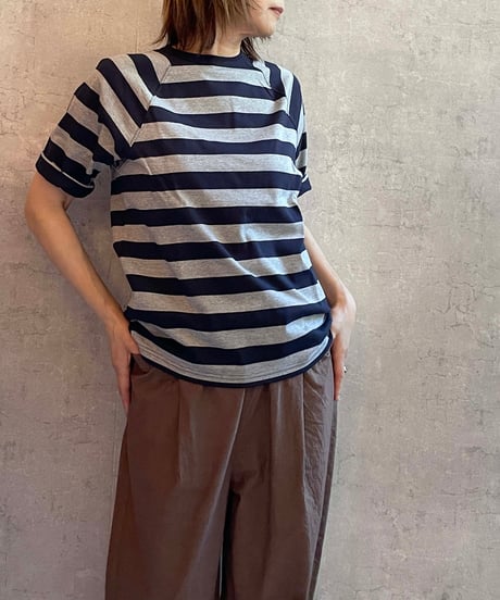 TC-0661　ボーダーラグランTEE　Bage✖️Navy /Grey✖️Navy