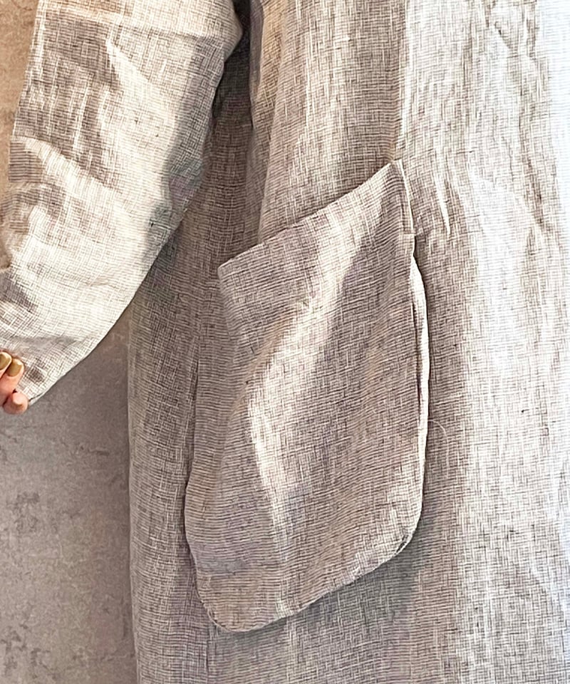 ✨未使用級 リルーム アーバンビーチクラブ セットアップ 3ピース リネン LABORATORY LA452 リネンバーズアイビッグポケットアーバンワンピース