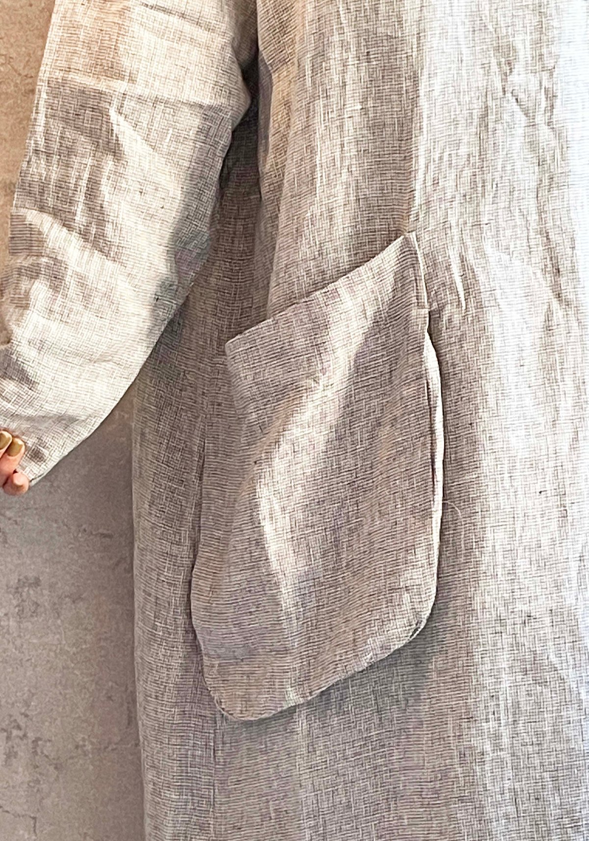 LABORATORY LA452 リネンバーズアイビッグポケットアーバンワンピース