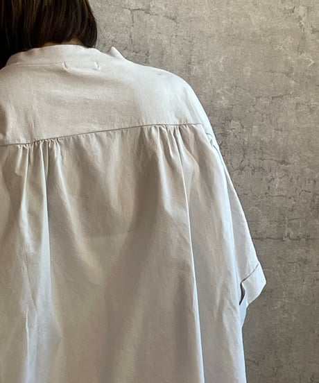 made in Japan   FABRIQUE en planète terre  261-022　コンビネーションモックネック6分袖プルオーバー グレー　汚れありにてPRICE DOWN