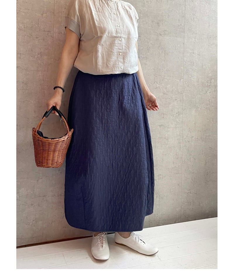 Haut tricot フレアニットスカート ネイビー オーダーメイド】 Haut tricot 3Dプリーツ ホールガーメント