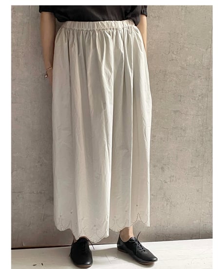 Gauze# G1063　スカラップレースギャザースカート