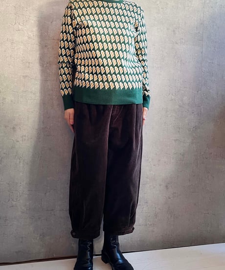ROBE de PEAU  R201　コーデﾕロイボタンパンツ　ブラウン