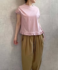 Gauze#  　G939　フレンチスリーブフリルワイドプルオーバー　ダスティピンク