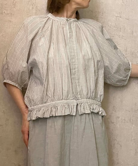 In trace(イントレース）8T004  gyathered shirt ストライプ