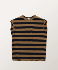 TC-0561　ボーダーフレンチスリーブトップ　Bage×Navy / Grey×Navy