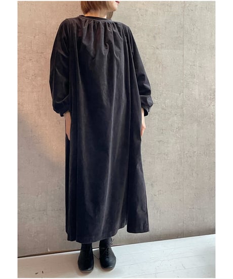 FABRIQUE en planète terre 　252−066 ベルベットワンピース　black