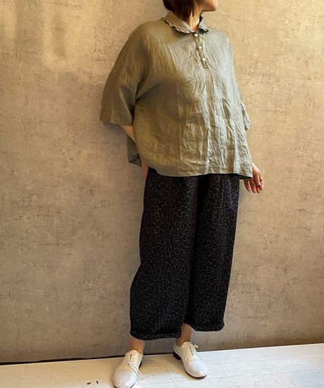 LABORATORY　LA469　ラミーリネンスザンヌプルオーバー　GRAYISH KHAKI