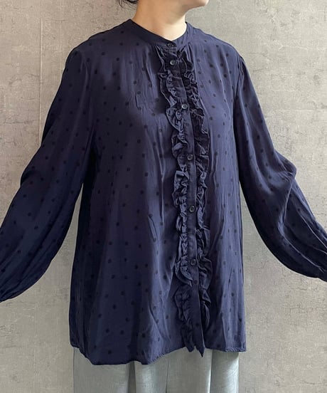 ガーゼ Gauze# リネンフリルカラー パフスリーブワンピース ベージュ Gauze# ガーゼ アンティークギャザー ストリング ワンピース