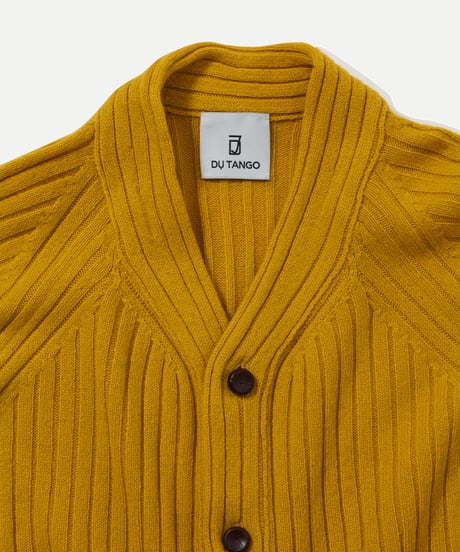 DU TANGO DK-0343 Vネックリブカーディガン MUSTARD
