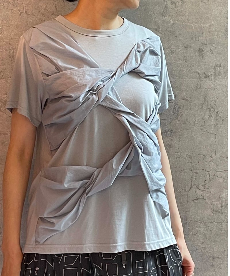 kolor 25ss スカーフTEE DC-0661 クロススカーフTEE SAX | Le8ème ルイチェム｜オンラインショップ