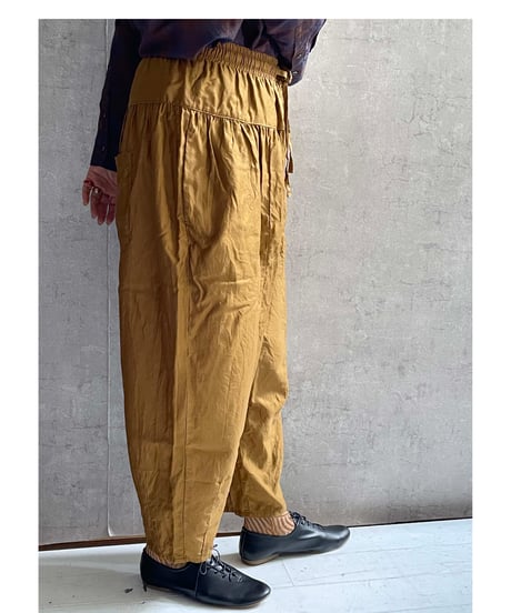 Gauze# G1072　ジョゼットパンツ　CAMEL