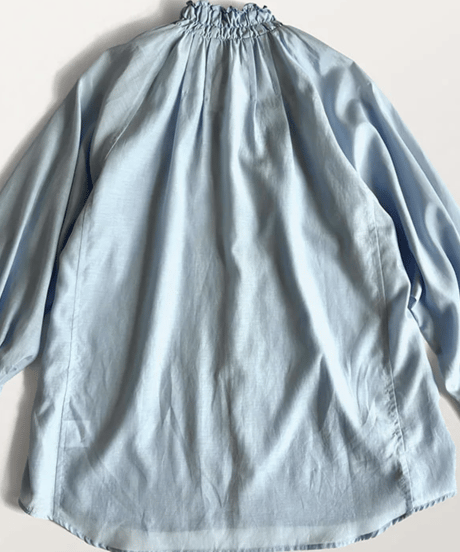 DS-0164　キュプラネックシャーリングシャツ　サックス