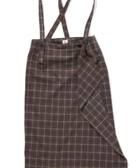 DB-0163　サスペンダーラップスカート　  BROWN CHECK