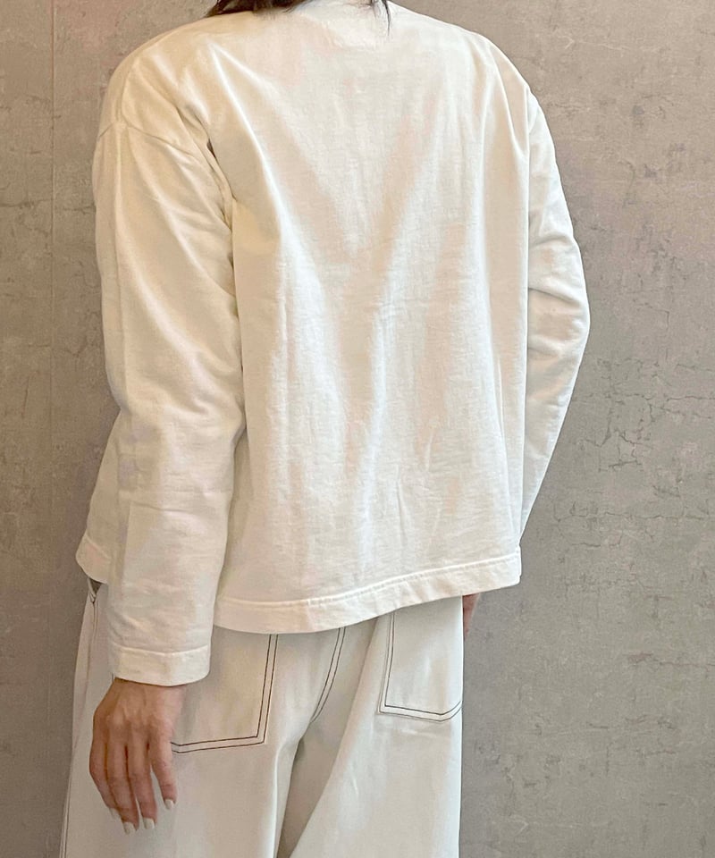 Hands of creation 1610802 USA×裏毛スナップジャケット ホワイト(