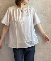 made in Japan   FABRIQUE en planète terre  261-118 ローン半袖ブラウス　アイスグレー