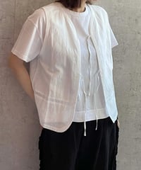 made in Japan   FABRIQUE en planète terre　261-085　綿麻ベスト+レース　ホワイト