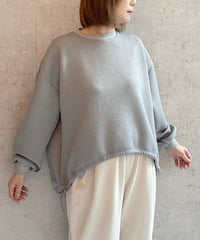 MANON MNN-C-172  Cardbord Knit Long Sleeve Spindle Tee　　GREY