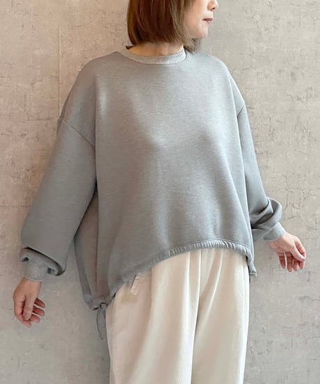 MANON MNN-C-172  Cardbord Knit Long Sleeve Spindle Tee　　GREY