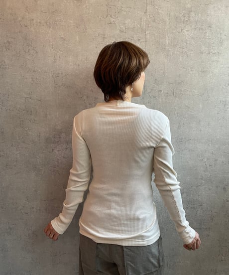 FABRIQUE en planète terre 　232−049　リブモックネックトップ　ブラック