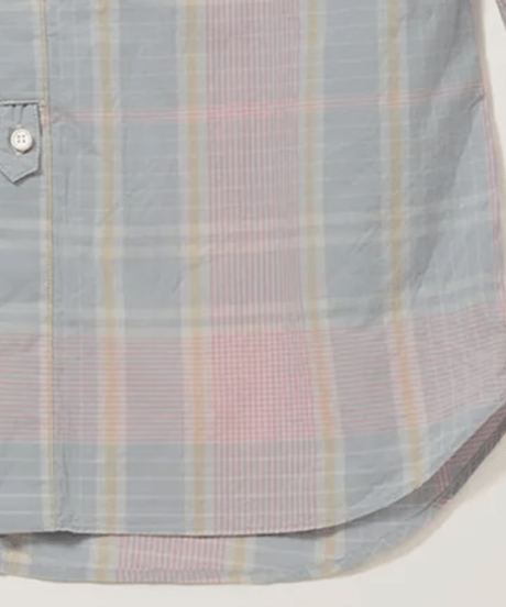 TS-0161 ノーカラーシャツ KHAKI×PINK