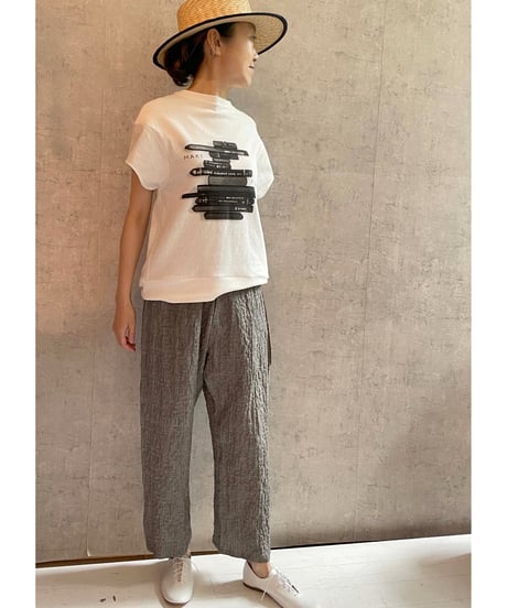 DC-0461  ペンシルプリントTEE　TOPGREY