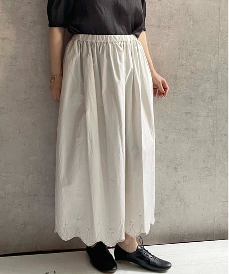 Gauze# G1063　スカラップレースギャザースカート