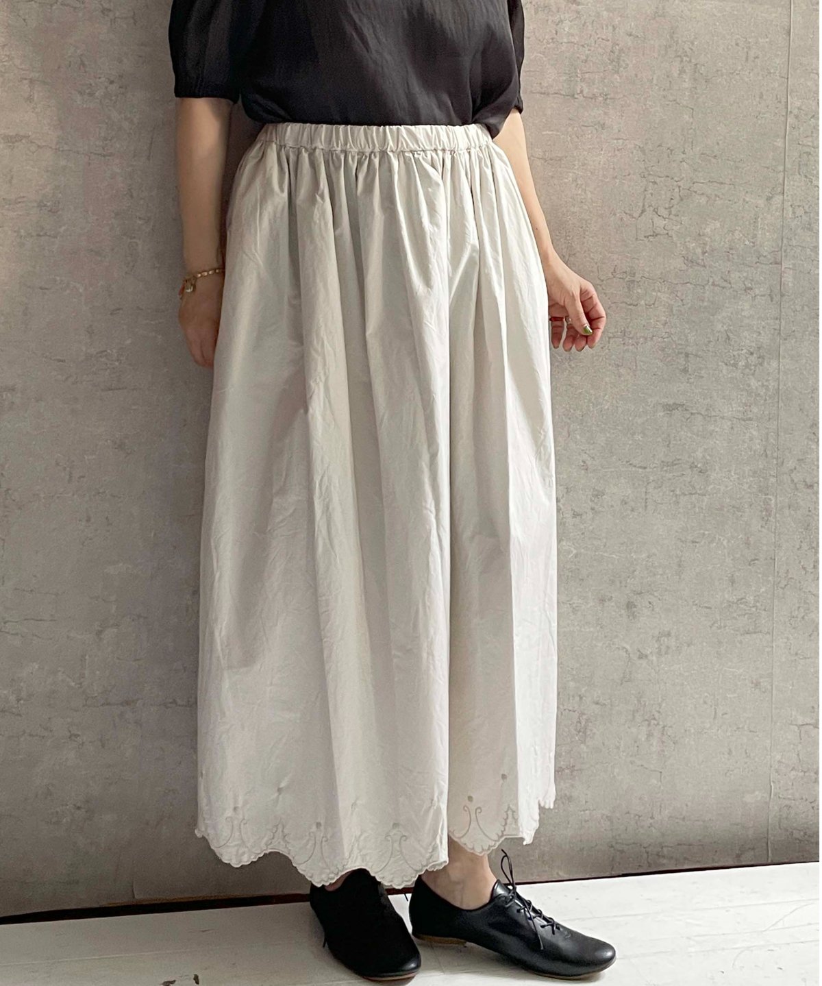 Gauze# ガーゼ　スカラップレースギャザースカート ガーゼ スカラップレース ギャザースカート Gauze# レディース