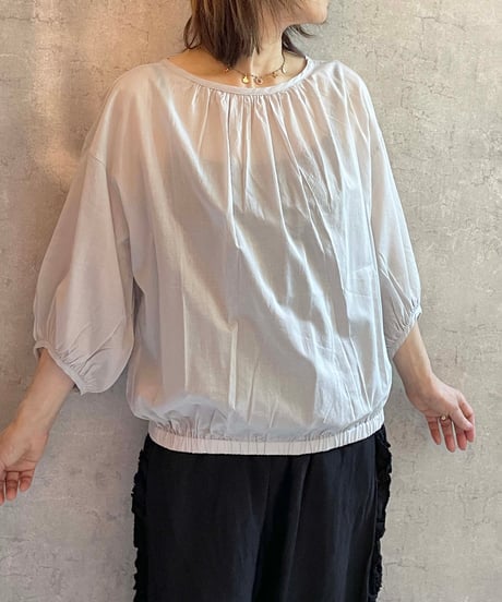 made in Japan   FABRIQUE en planète terre　261-115　ローン7 分袖トップス　グレージュ