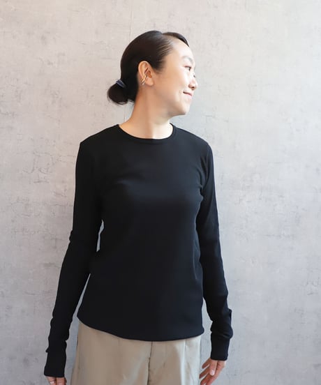 ROBE de PEAU  R189　クルーネックプルオーバー　BLACK