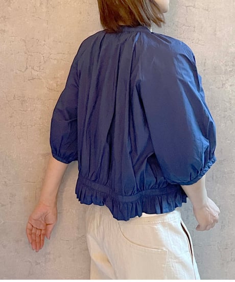 In trace(イントレース）8T004  gyathered shirt ブルー