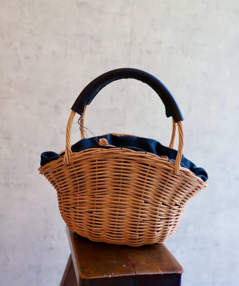 tsukinowa TG026 tsukinowaxnuppu手編みのカゴBAG・籐柿渋 tsukinowa TG026 tsukinowaxnuppu手編みのカゴBAG・籐柿渋
