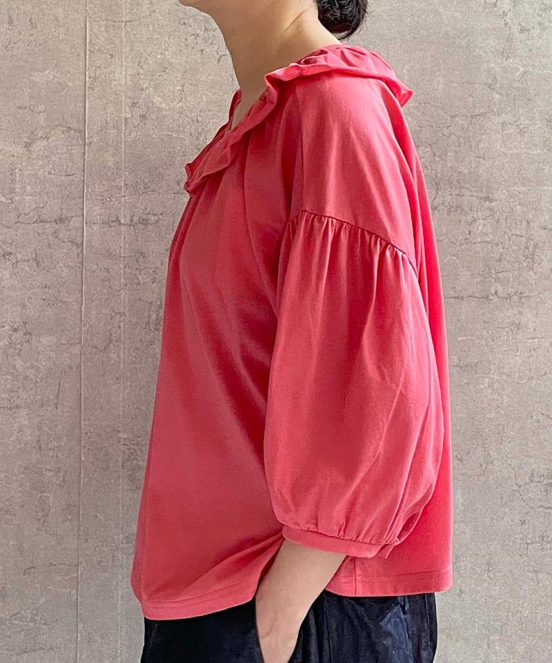 Gauze (g) グラム  ELBOWPATCH プルオーバー 40%OFF】g グラム コットン 天竺 スイッチング ギャザー プル