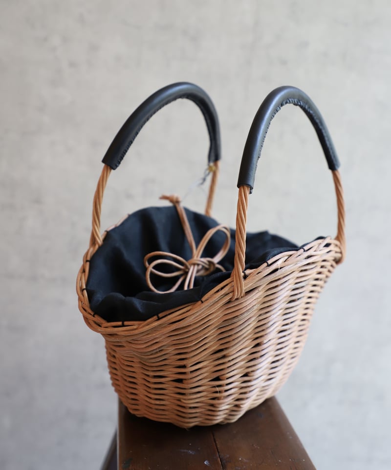 tsukinowa TG026 tsukinowaxnuppu手編みのカゴBAG・籐柿渋 tsukinowa TG026 tsukinowaxnuppu手編みのカゴBAG・籐柿渋